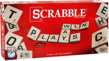 box cover of the board game Scrabble.